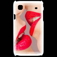 Coque Samsung Galaxy S Bouche sexy Lesbienne et rouge à lèvres gloss