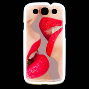 Coque Samsung Galaxy S3 Bouche sexy Lesbienne et rouge à lèvres gloss