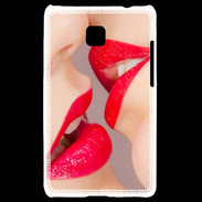 Coque LG Optimus L3 II Bouche sexy Lesbienne et rouge à lèvres gloss