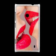 Coque Nokia Lumia 520 Bouche sexy Lesbienne et rouge à lèvres gloss