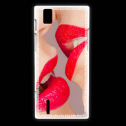 Coque Huawei Ascend P2 Bouche sexy Lesbienne et rouge à lèvres gloss