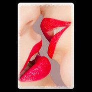 Etui carte bancaire Bouche sexy Lesbienne et rouge à lèvres gloss