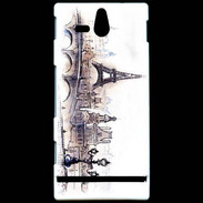 Coque Sony Xperia U Vintage Paris en dessin