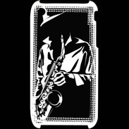 Coque iPhone 3G / 3GS Saxophoniste en noir et blanc