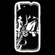 Coque Samsung Galaxy S3 Saxophoniste en noir et blanc