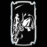 Coque Blackberry 8520 Saxophoniste en noir et blanc