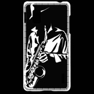 Coque LG Optimus G Saxophoniste en noir et blanc
