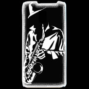 Coque LG P990 Saxophoniste en noir et blanc