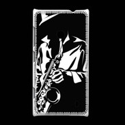 Coque Nokia Lumia 520 Saxophoniste en noir et blanc