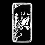 Coque Samsung Galaxy Express2 Saxophoniste en noir et blanc