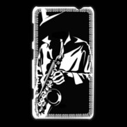 Coque Nokia Lumia 625 Saxophoniste en noir et blanc