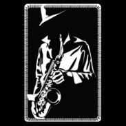 Etui carte bancaire Saxophoniste en noir et blanc