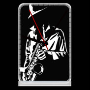 Pendule de bureau Saxophoniste en noir et blanc