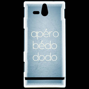 Coque Sony Xperia U Apéro bédo dodo bleu ZG