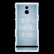 Coque Sony Xperia P Apéro bédo dodo bleu ZG