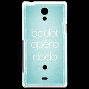 Coque Sony Xperia T Boulot Apéro Dodo Turquoise ZG