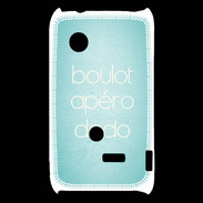Coque Sony Xperia Typo Boulot Apéro Dodo Turquoise ZG