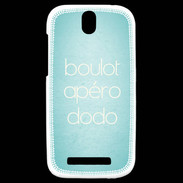 Coque HTC One SV Boulot Apéro Dodo Turquoise ZG