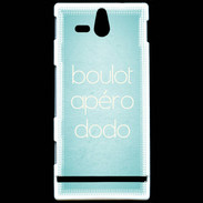 Coque Sony Xperia U Boulot Apéro Dodo Turquoise ZG