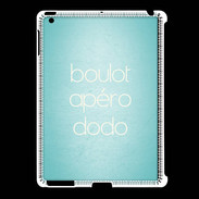 Coque iPad 2/3 Boulot Apéro Dodo Turquoise ZG
