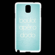 Coque Samsung Galaxy Note 3 Boulot Apéro Dodo Turquoise ZG