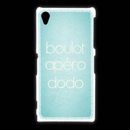 Coque Sony Xpéria Z1 Boulot Apéro Dodo Turquoise ZG