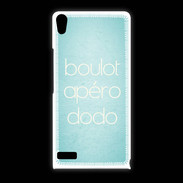 Coque Huawei Ascend P6 Boulot Apéro Dodo Turquoise ZG