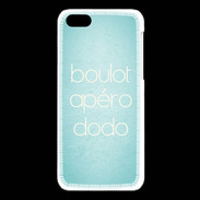 Coque iPhone 5C Boulot Apéro Dodo Turquoise ZG