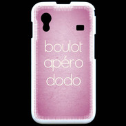 Coque Samsung ACE S5830 Boulot Apéro Dodo Rose ZG