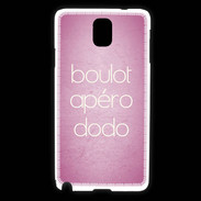 Coque Samsung Galaxy Note 3 Boulot Apéro Dodo Rose ZG