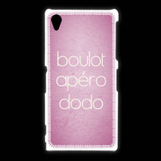 Coque Sony Xpéria Z1 Boulot Apéro Dodo Rose ZG