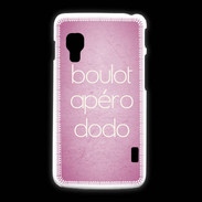 Coque LG L5 2 Boulot Apéro Dodo Rose ZG