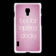 Coque LG L7 2 Boulot Apéro Dodo Rose ZG