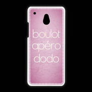 Coque HTC One Mini Boulot Apéro Dodo Rose ZG