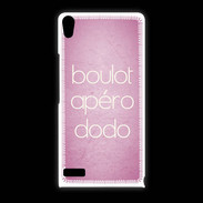 Coque Huawei Ascend P6 Boulot Apéro Dodo Rose ZG