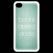 Coque iPhone 4 / iPhone 4S Boulot Apéro Dodo Vert ZG