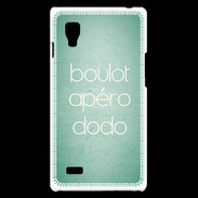 Coque LG Optimus L9 Boulot Apéro Dodo Vert ZG