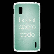 Coque LG Nexus 4 Boulot Apéro Dodo Vert ZG