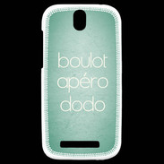 Coque HTC One SV Boulot Apéro Dodo Vert ZG