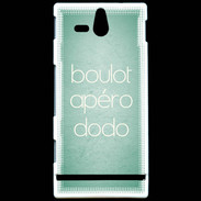 Coque Sony Xperia U Boulot Apéro Dodo Vert ZG