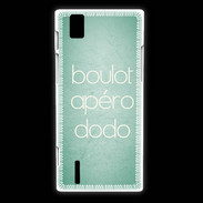 Coque Huawei Ascend P2 Boulot Apéro Dodo Vert ZG