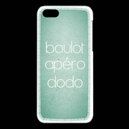 Coque iPhone 5C Boulot Apéro Dodo Vert ZG