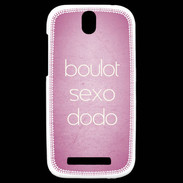 Coque HTC One SV Boulot Sexo Dodo Rose ZG