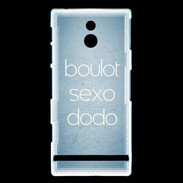 Coque Sony Xperia P Boulot Sexo Dodo Bleu ZG