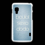 Coque LG L5 2 Boulot Sexo Dodo Bleu ZG