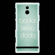 Coque Sony Xperia P Boulot Sexo Dodo Vert ZG
