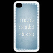 Coque iPhone 4 / iPhone 4S Moto Boulot Dodo Bleu ZG