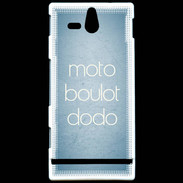 Coque Sony Xperia U Moto Boulot Dodo Bleu ZG