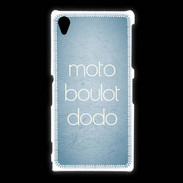 Coque Sony Xpéria Z1 Moto Boulot Dodo Bleu ZG
