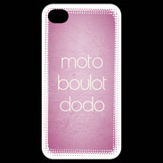 Coque iPhone 4 / iPhone 4S Moto Boulot Dodo rose ZG